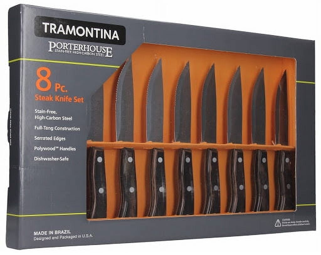 Deik Steak Knives 8pc Rainbow Titanium Stainless Steel Serrated