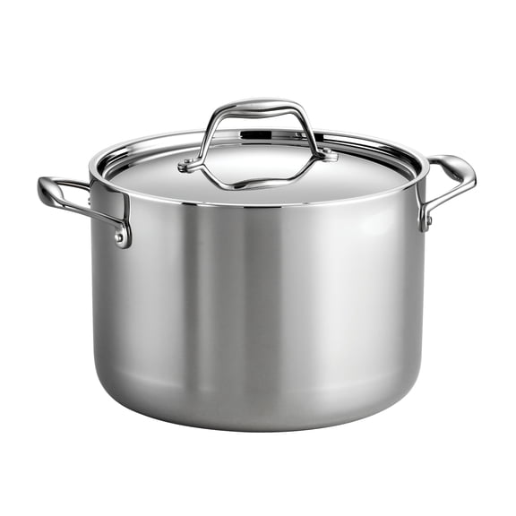 Tramontina Signature 8-Quart Tri-Ply Clad Stainless Steel Stock Pot with Lid, Induction Ready, Oven-Safe, Dishwasher Safe