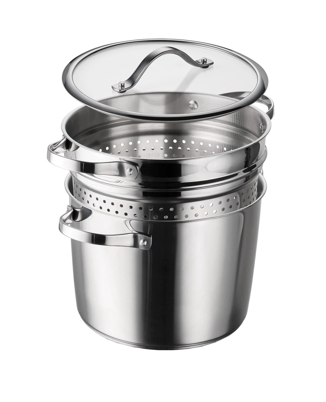 Tramontina 8-Quart Stainless Steel Tri-ply Base Multicooker with Pasta Insert