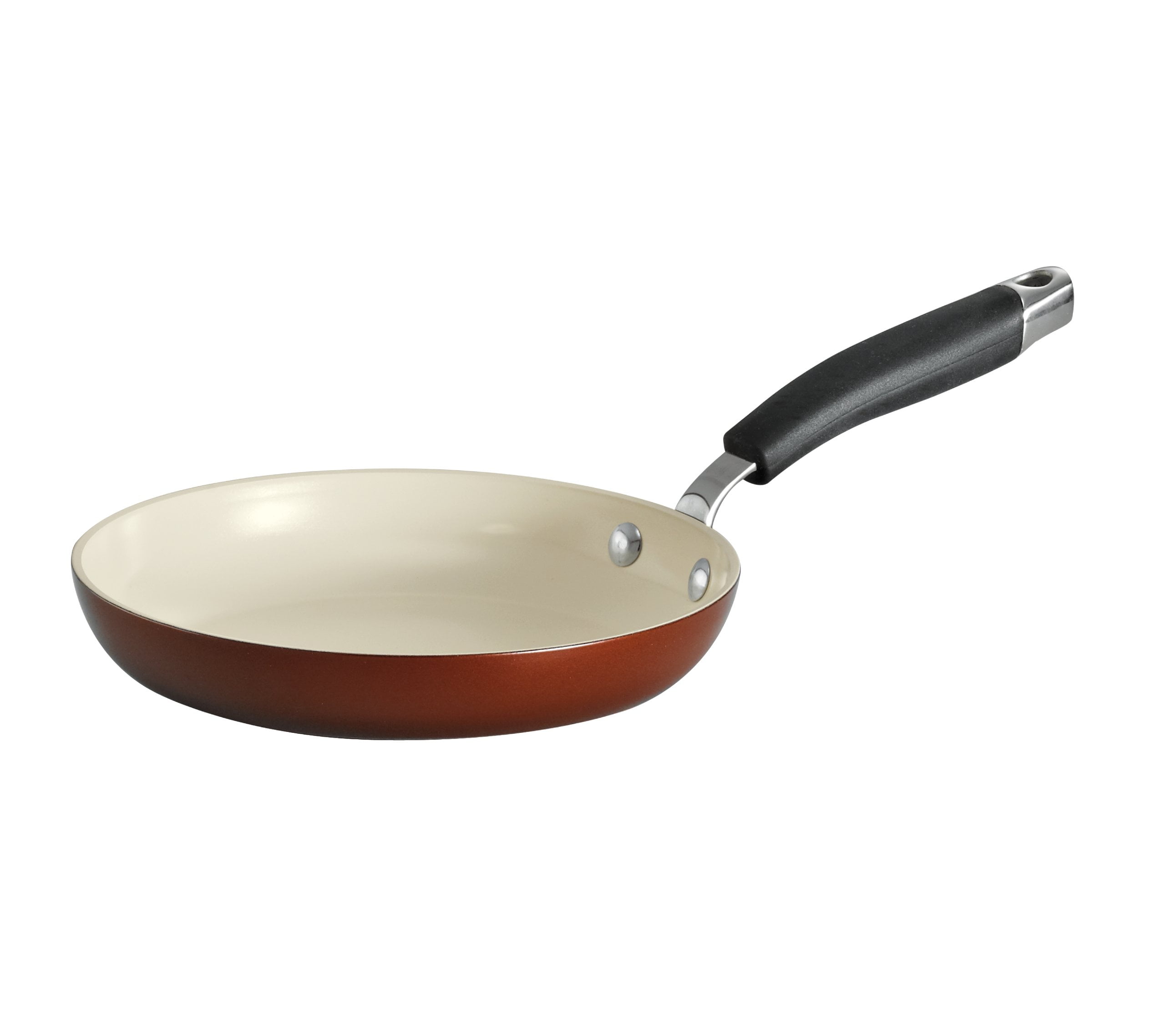 8-Inch Metallic Copper Ceramic Non-Stick Fry Pan with Lid