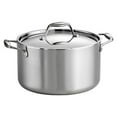 thumbnail image 1 of Tramontina 80116 040DS Gourmet Stainless Steel Induction Ready Tri Ply Clad Covered Sauce Pot 6 Quart NSF Certified Made in Brazil, 1 of 1