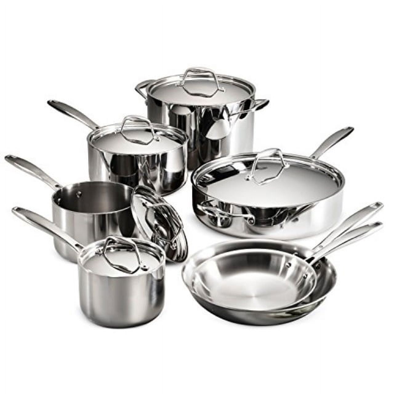 Tramontina 80116/249DS Gourmet Stainless Steel Induction-Ready Tri-Ply Clad 12-Piece Cookware Set, NSF-Certified, Made in Brazil - image 1 of 6
