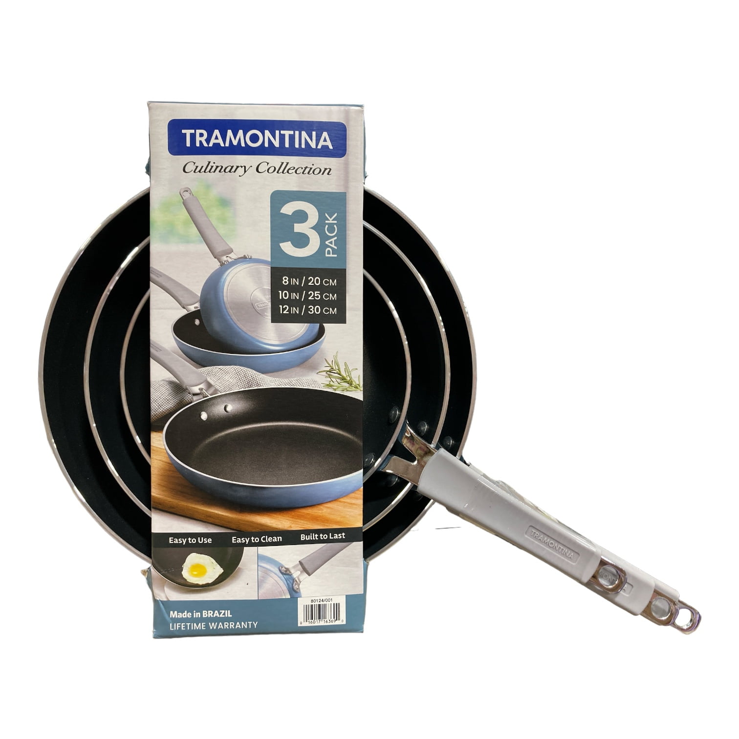 Tramontina 3pk Aluminum Nonstick Fry Pans - Blue/Black Pattern