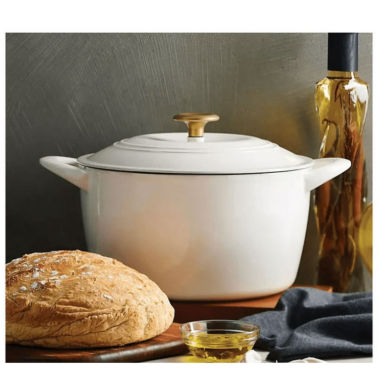 Tramontina Enameled Cast Iron 7-Quart Covered Round Dutch Oven (Oyster)