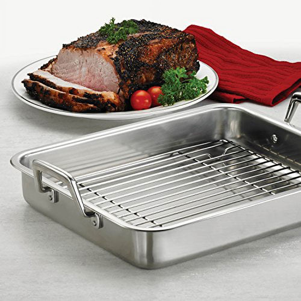 Tramontina 80203/005DS Gourmet Prima 16.5-Inch Rectangular Roasting Pan with Basting Grill, Large, Stainless Steel - image 1 of 1