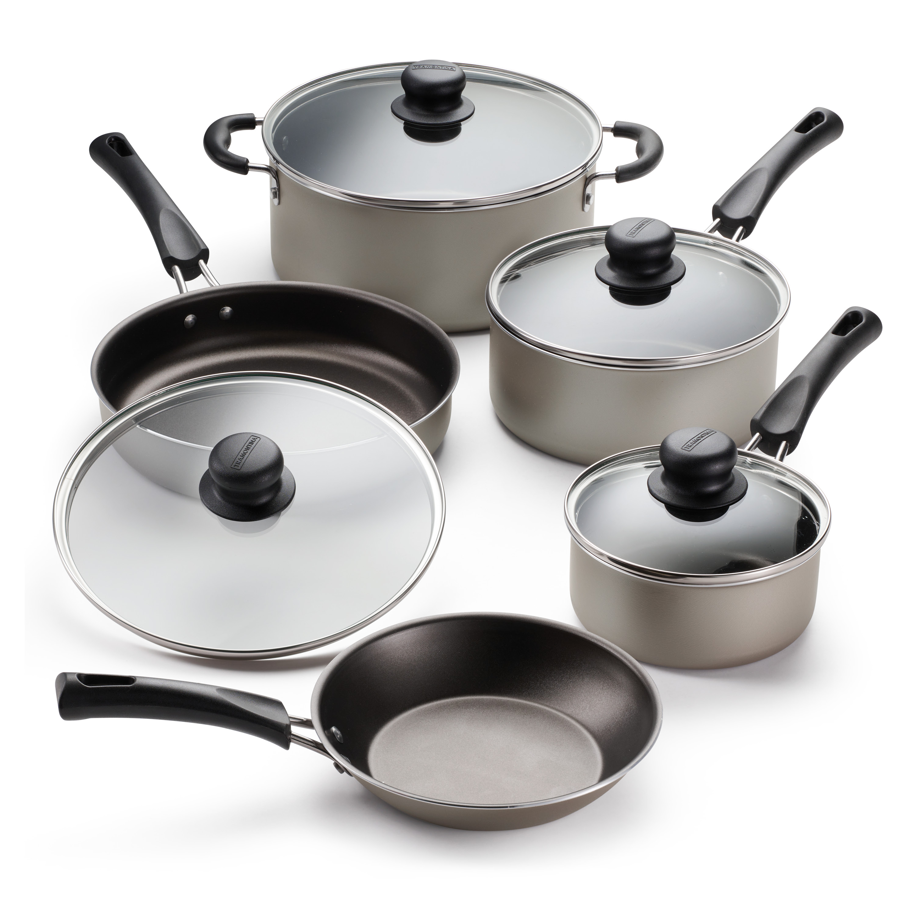 Tramontina 9-Piece Non-Stick Cookware Set, Champagne - image 1 of 21