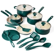 Tramontina Ceramaware 20-Piece Ceramic Nonstick Cookware Set , Green