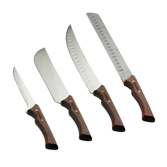 Tramontina Churrasco 4-Piece Grilling Knife Set with Hardwood Handles, High-Carbon Stainless Steel, Serrated Edge