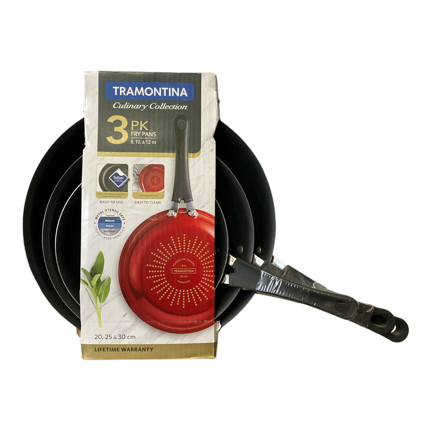  Tramontina 3 Pk Nonstick Fry Pan Set Aluminum (Gray),  80156/061DS: Home & Kitchen