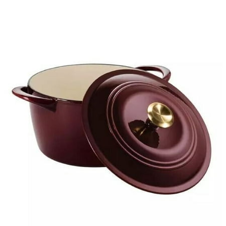 tramontina enameled cast iron 7-quart covered round dutch oven ( cranberry )