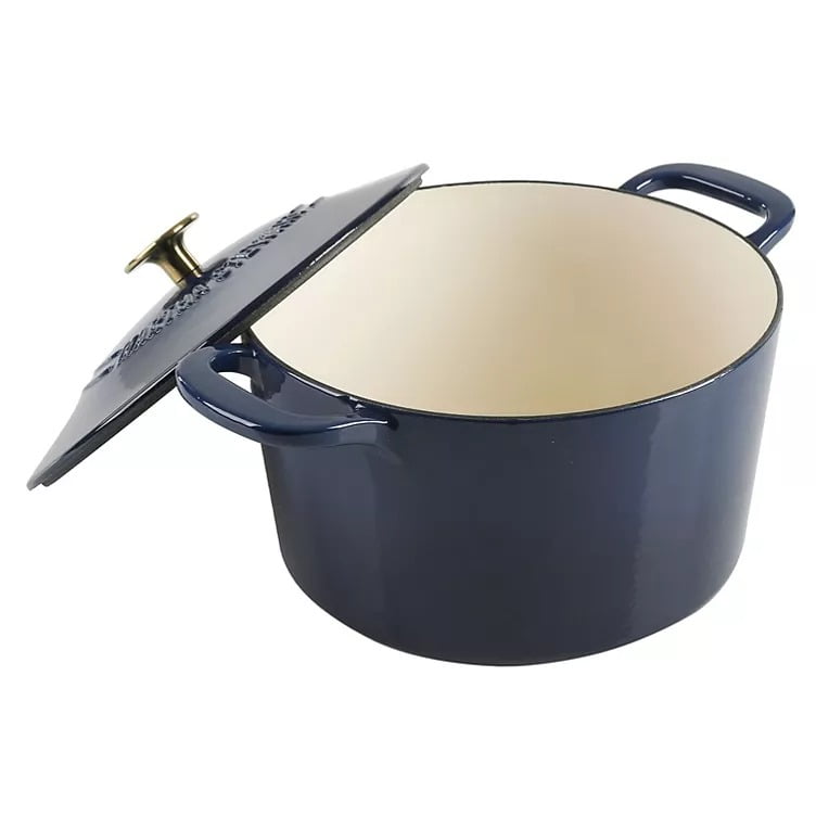 Tramontina Enameled Cast Iron 7Quart Covered Round Dutch Oven, Peacock