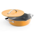 thumbnail image 1 of Tramontina Fiora 4.25-Quart Aluminum Ceramic Nonstick Multipurpose Pan with Lid, Induction-Ready, ILAG Swiss Coating, Oven & Dishwasher Safe - Marigold, 1 of 13