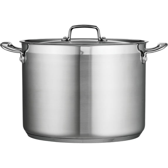 Tramontina Gourmet 16-Quart Tri-Ply Stainless Steel Stock Pot with Lid, Oven-Safe, Dishwasher Safe