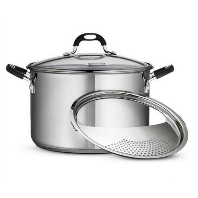 Tramontina 8Quart Gourmet StainlessSteel Covered Stock Pot with Lock