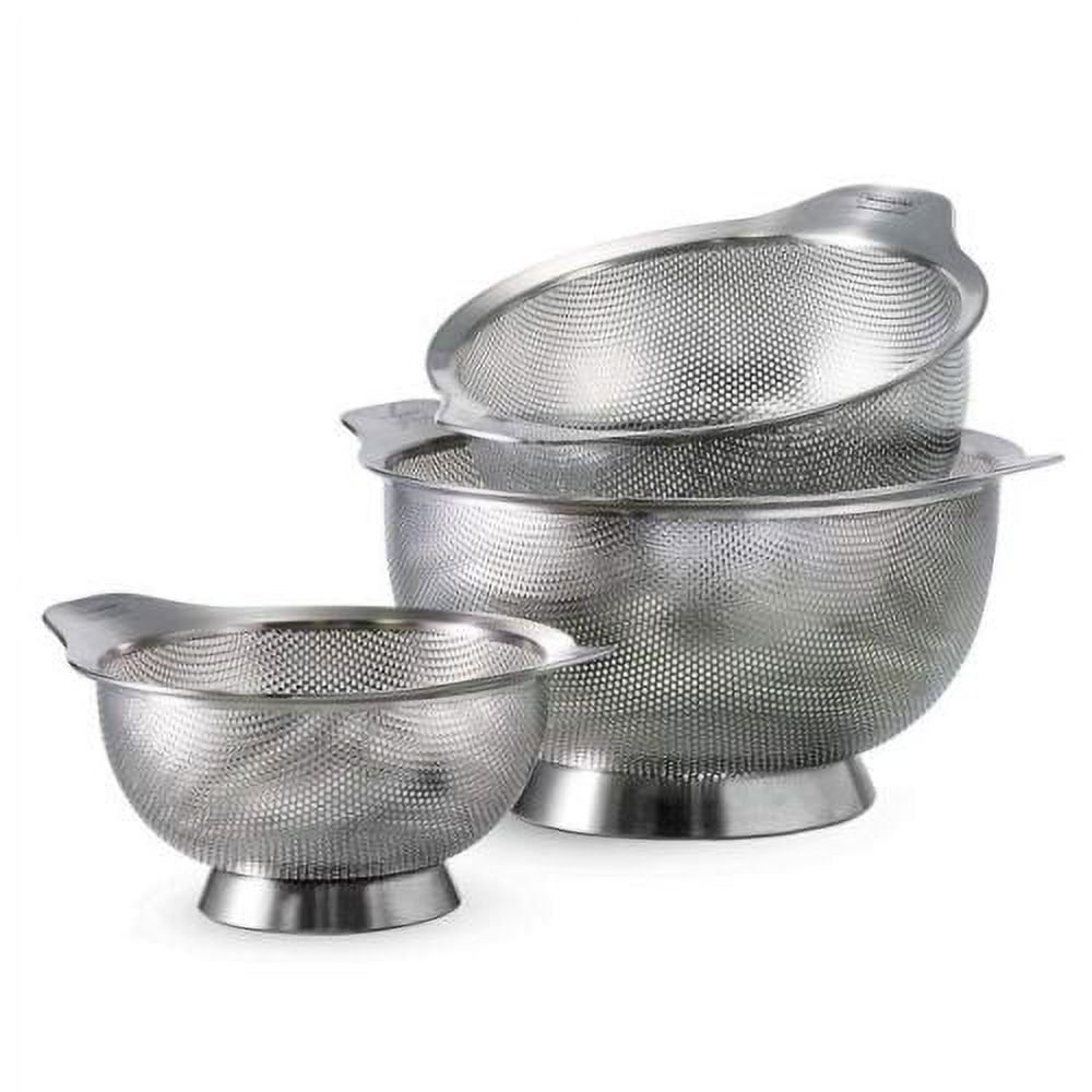 Tramontina 3-Piece Stainless Steel Micro-Perforated Colander Set