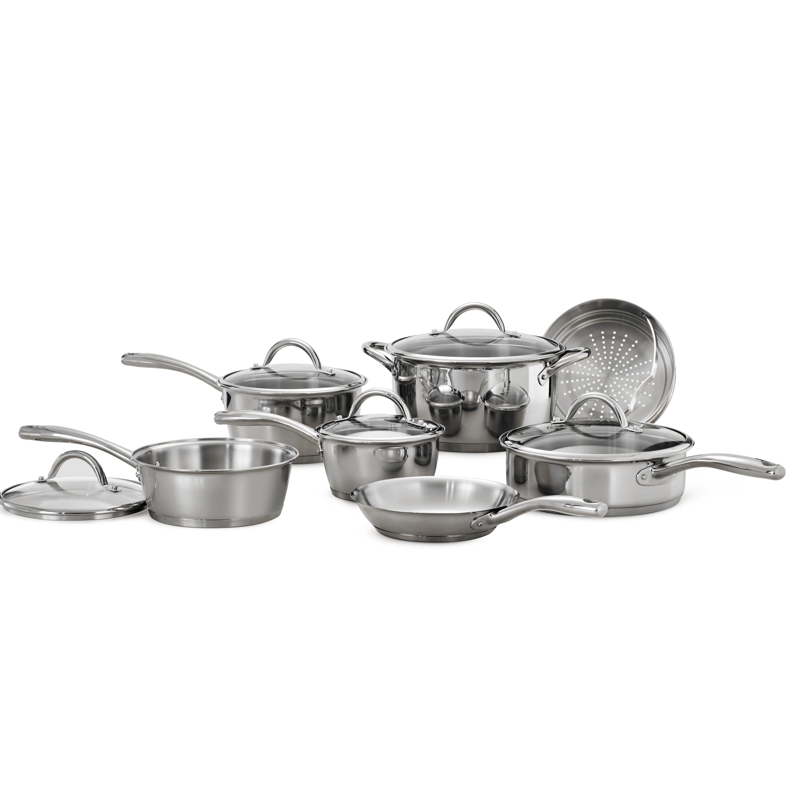 Tramontina Gourmet Stainless Steel Tri-Ply Base Cookware Set, 12 Piece - image 1 of 7