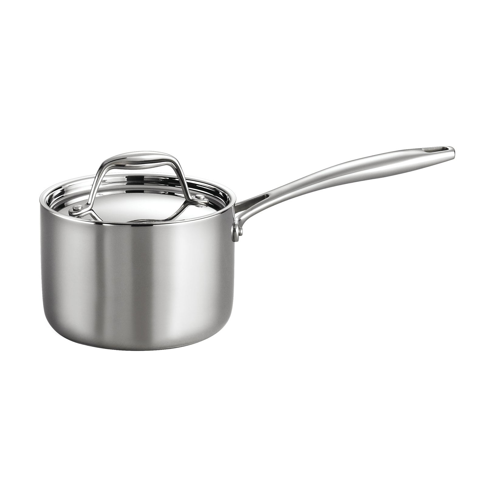 SLOTTET Tri-Ply Whole-Clad Stainless Steel Sauce Pan with Pour Spout ,2.5  Quart Small Multipurpose Pasta Pot with Strainer Glass Lid, Saucepan for  Cooking with Stay-cool Handle 