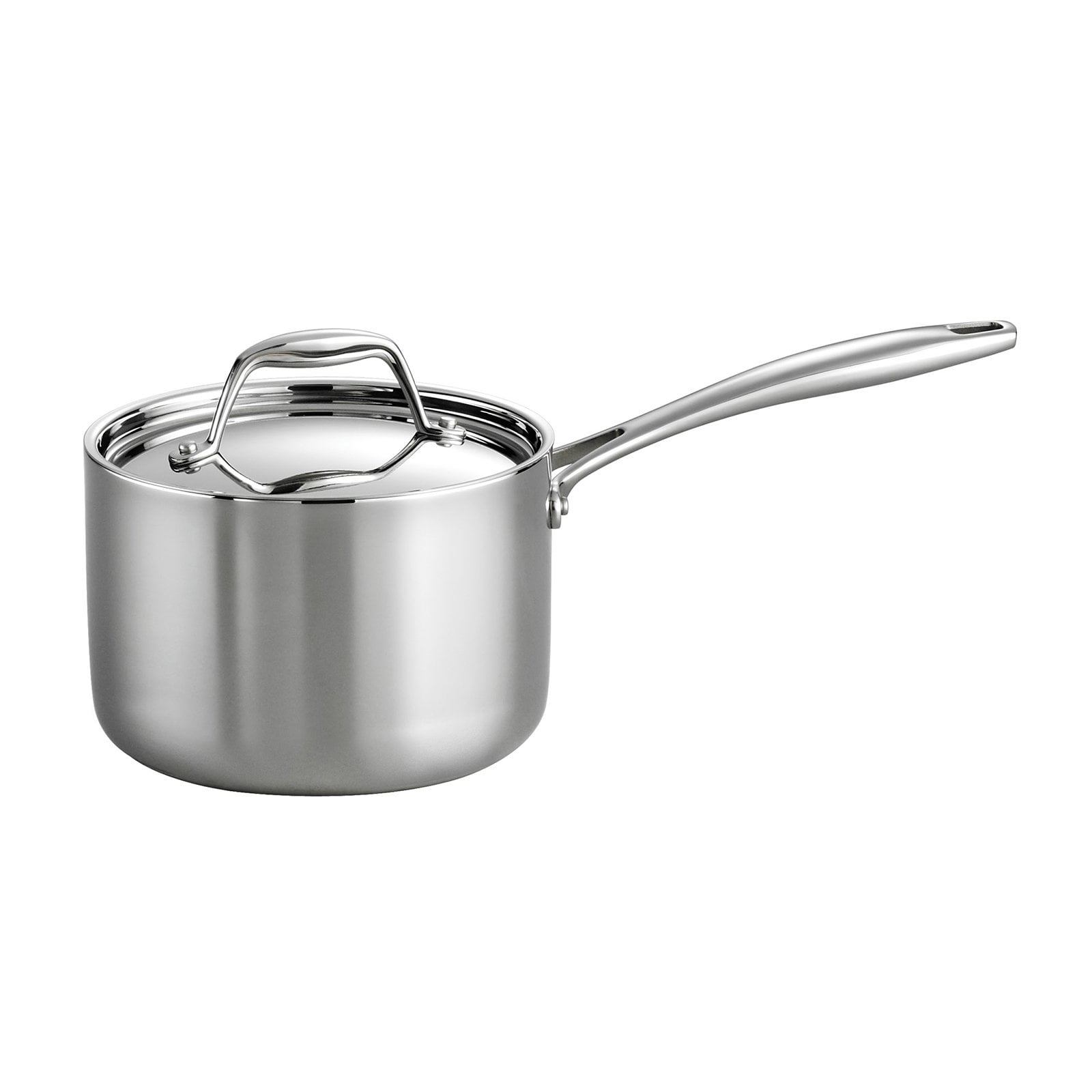 Tri-Ply Whole-Clad Stainless Steel Sauce Pan with Pour Spout,2.5 Quart  Small Mul