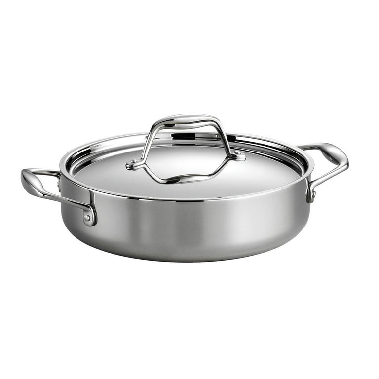 Tramontina Tri-Ply Clad 6 Qt Covered Stainless Steel Braiser Pan -  Walmart.com
