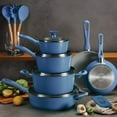 Tramontina Induction Ready Ceramic Coated Aluminum Blue 14 Pc Cookware Set
