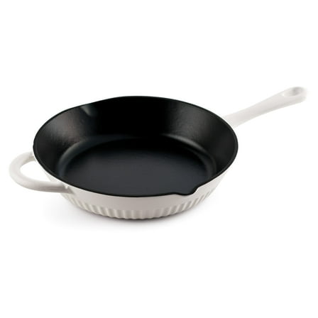 Tramontina Mesa Enameled Cast Iron Skillets, 10 Inch Frying Pan - White