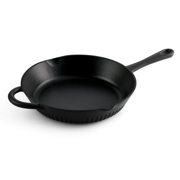 Tramontina Mesa Enameled Cast Iron Skillets, 10 Inch Frying Pan - Black