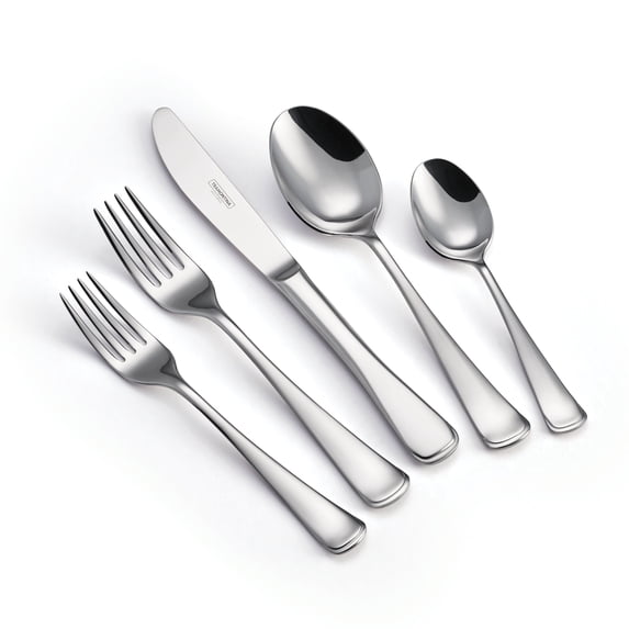 Tramontina Monaco 20-Piece Stainless Steel Flatware Set – Mirror-Polished Finish, Modern Minimalist Design, Knives, Forks & Spoons Silverware Set, Service for 4