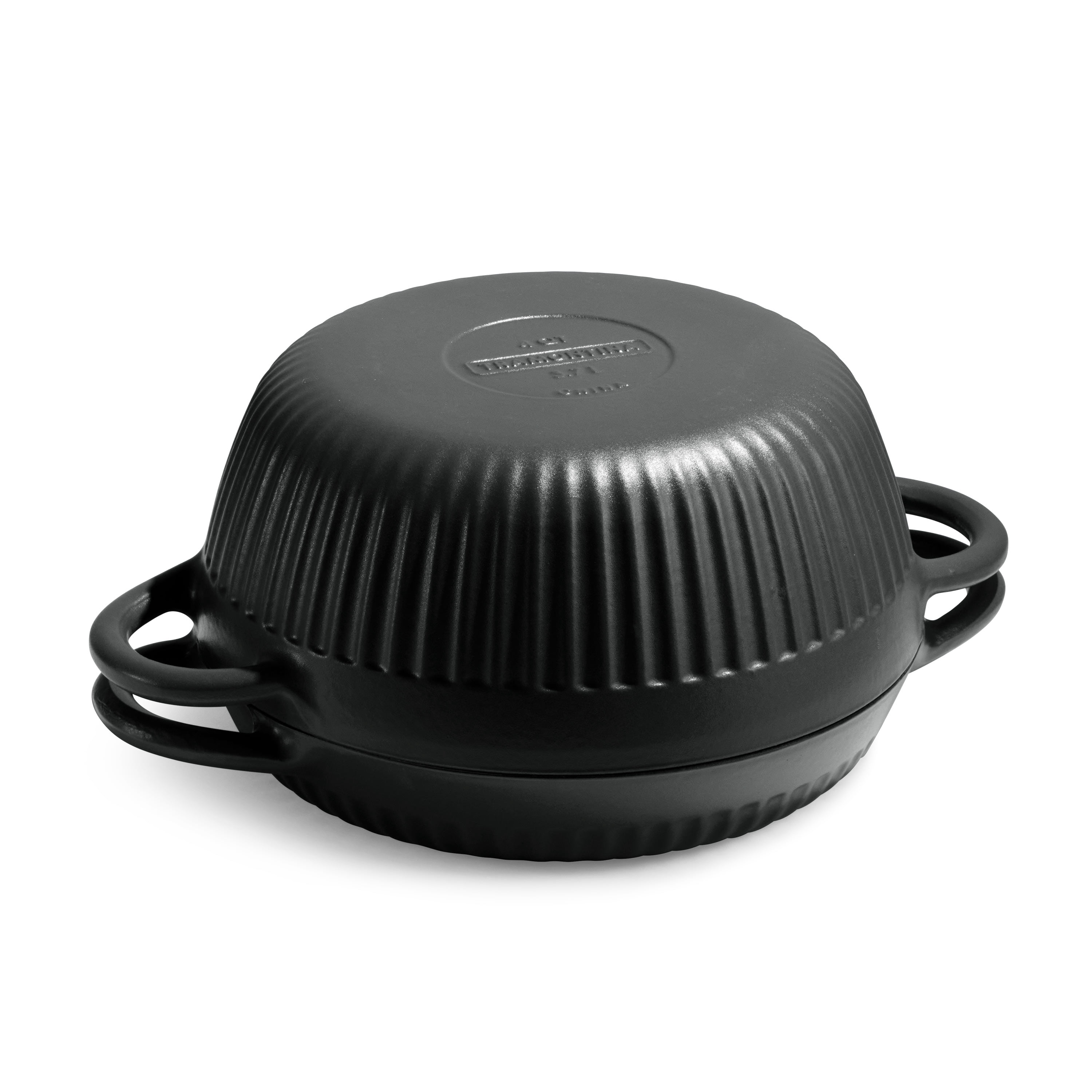 Tramontina Mesa 2-Piece Enameled Cast Iron Multipurpose Bread Oven – Flip Design for Baking and Cooking, Black