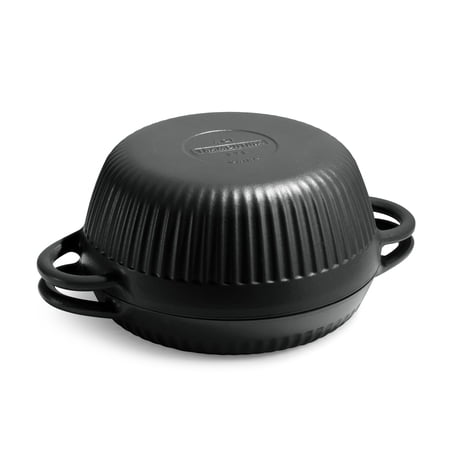 Tramontina Mesa 2-Piece Enameled Cast Iron Multipurpose Bread Oven – Flip Design for Baking and Cooking, Black