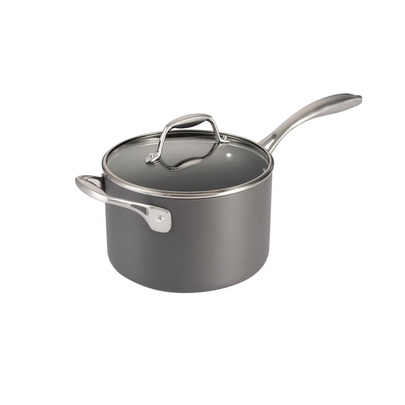 Tramontina OnyxPro 4-Quart Hard Anodized Nonstick Sauce Pan with Lid & Helper Handle, Oven-Safe