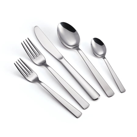 Tramontina Oslo 20-Piece Stainless Steel Flatware Set – Mirror-Polished Finish, Serrated Knives, Forks & Spoons Silverware Set