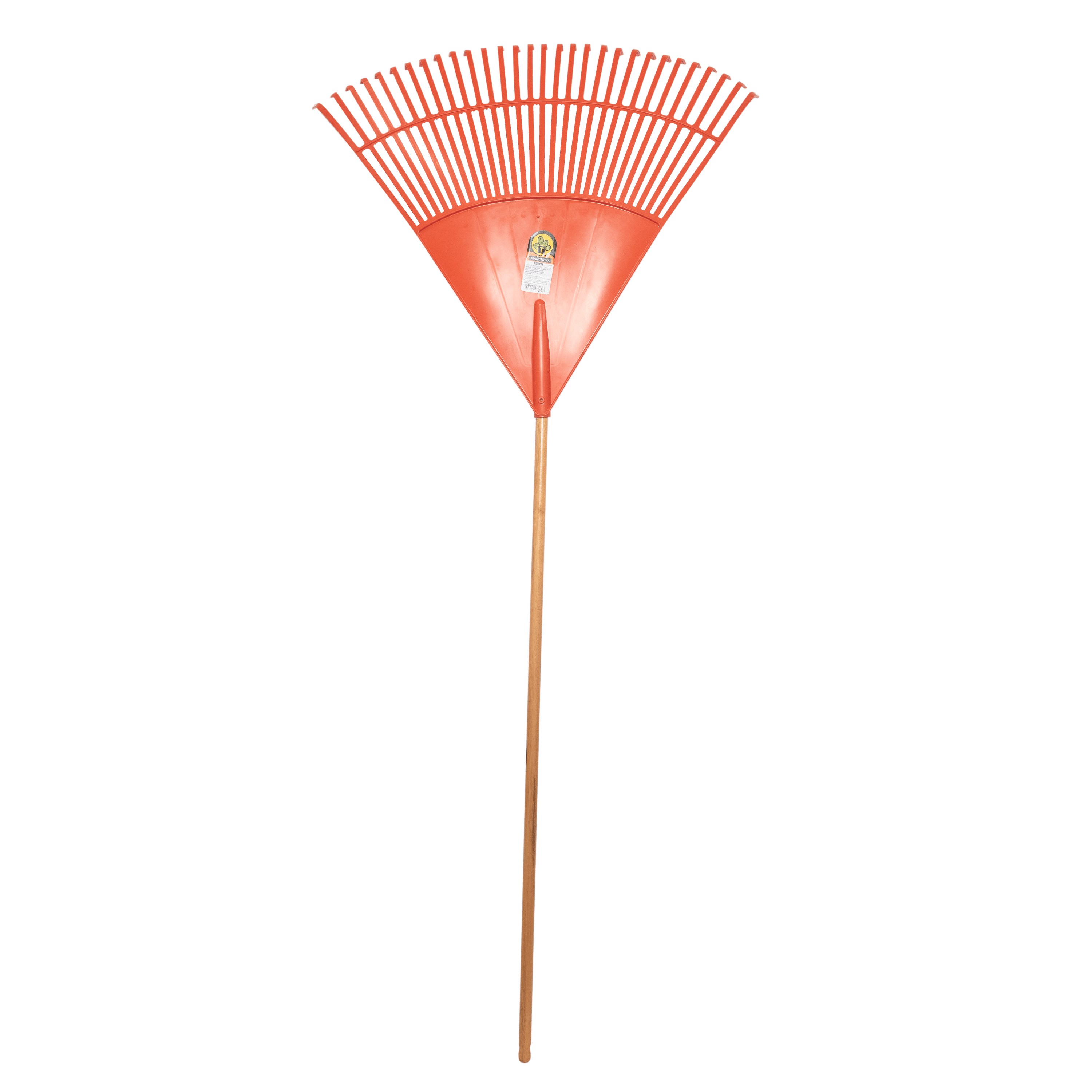 Tramontina Orange Plastic Garden Rake with 30 Teeth and Disassembled 120 cm Wood Handle