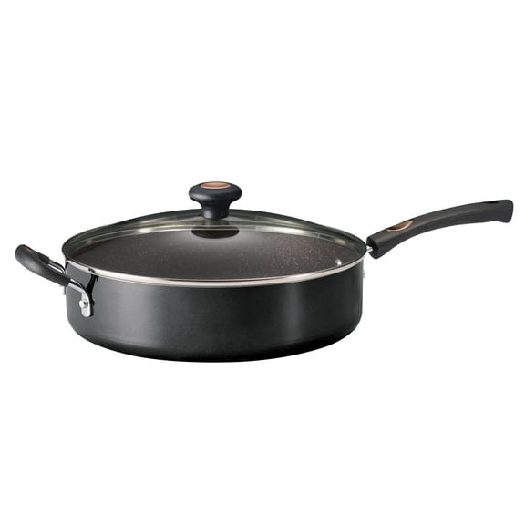 Tramontina Pots & Pans 5.5-Quart Aluminum Nonstick Jumbo Cooker, Porcelain Enamel, Metallic Black, Oven-Safe, Dishwasher Safe