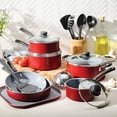 thumbnail interactive-video image 1 of Tramontina Primaware 18 Piece CERAMIC Cookware Set, Red, 1 of 6