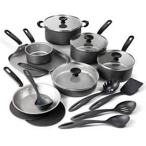 Tramontina Primaware 18-Piece Nonstick Cookware Set, Asphalt