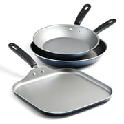 Tramontina Primaware 3-Piece Nonstick Saut  Pan and Griddle Set, 9.5  and 11  Saut  Pans, and 11  Griddle Blue