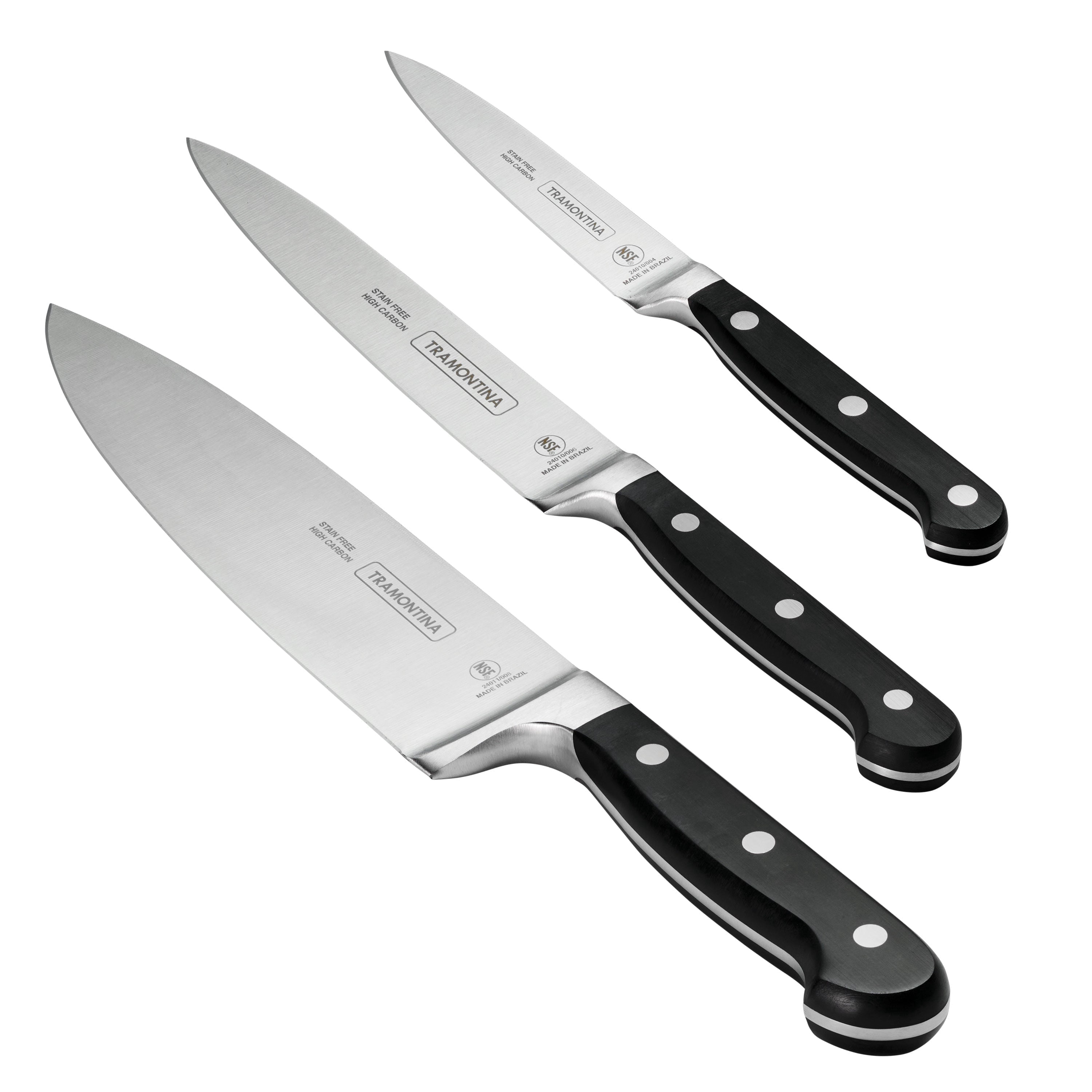 Tramontina Pro Series 3-Piece Cutlery Set – 8-inch Chef’s Knife, 6-inch Utility Knife, 4-inch Paring Knife
