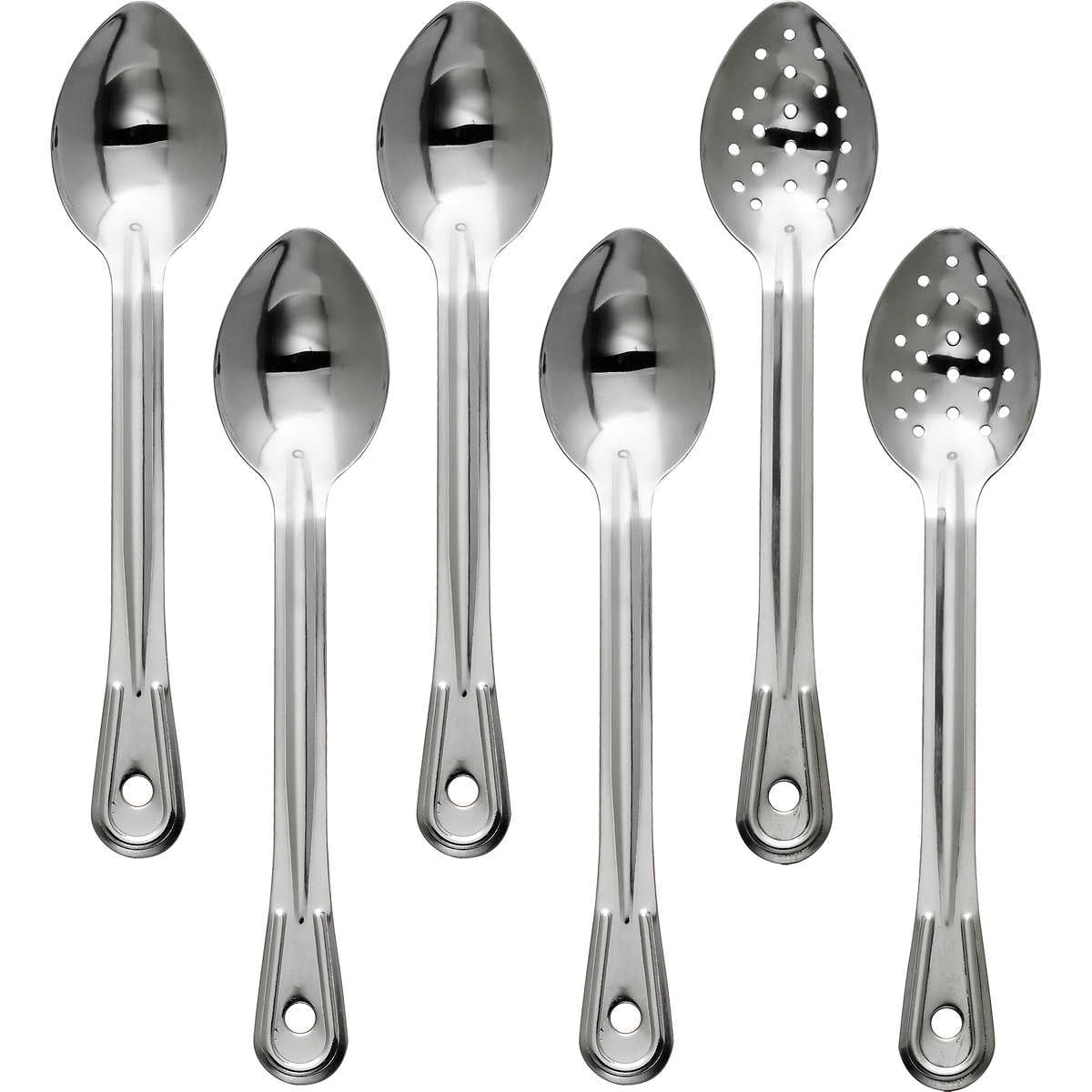 Stainless Steel Portion Control Serving Spoon Perforated & Solid 6-Piece  Combo Set 2oz, 4z, 6oz