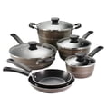 thumbnail image 1 of Tramontina Sicilia 10-Piece Non Stick Cookware Set with Glass Lids, Aluminum Nonstick Pots and Pans Kitchen Set (Hazelnut), 1 of 10