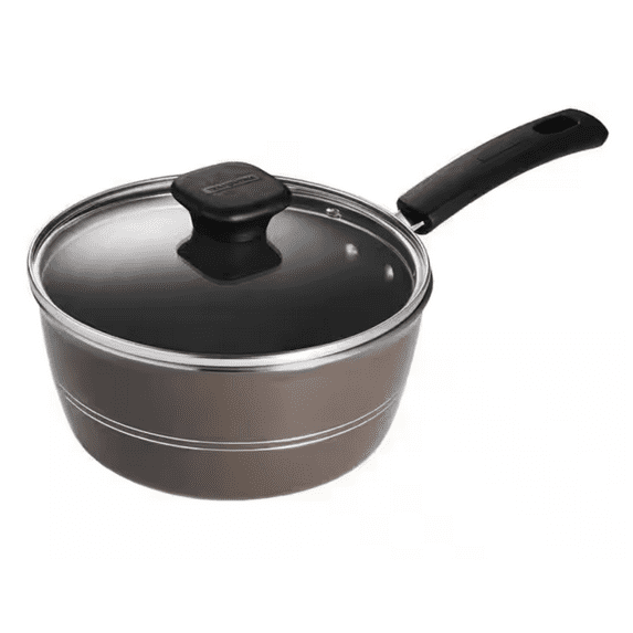 Tramontina Sicilia 2.5-Quart Nonstick Sauce Pan with Glass Lid, Hazelnut