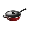 thumbnail image 1 of Tramontina Sicilia 4.5-Quart Non Stick Chef Pan with Glass Lid, Aluminum Nonstick Saute Cooking Pan, Raspberry, 1 of 9
