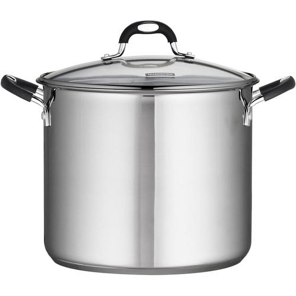  22 Qt Tramontina Stainless Steel Covered Stockpot, Induction  Ready, 3ply Base, Clear Lid: Home & Kitchen