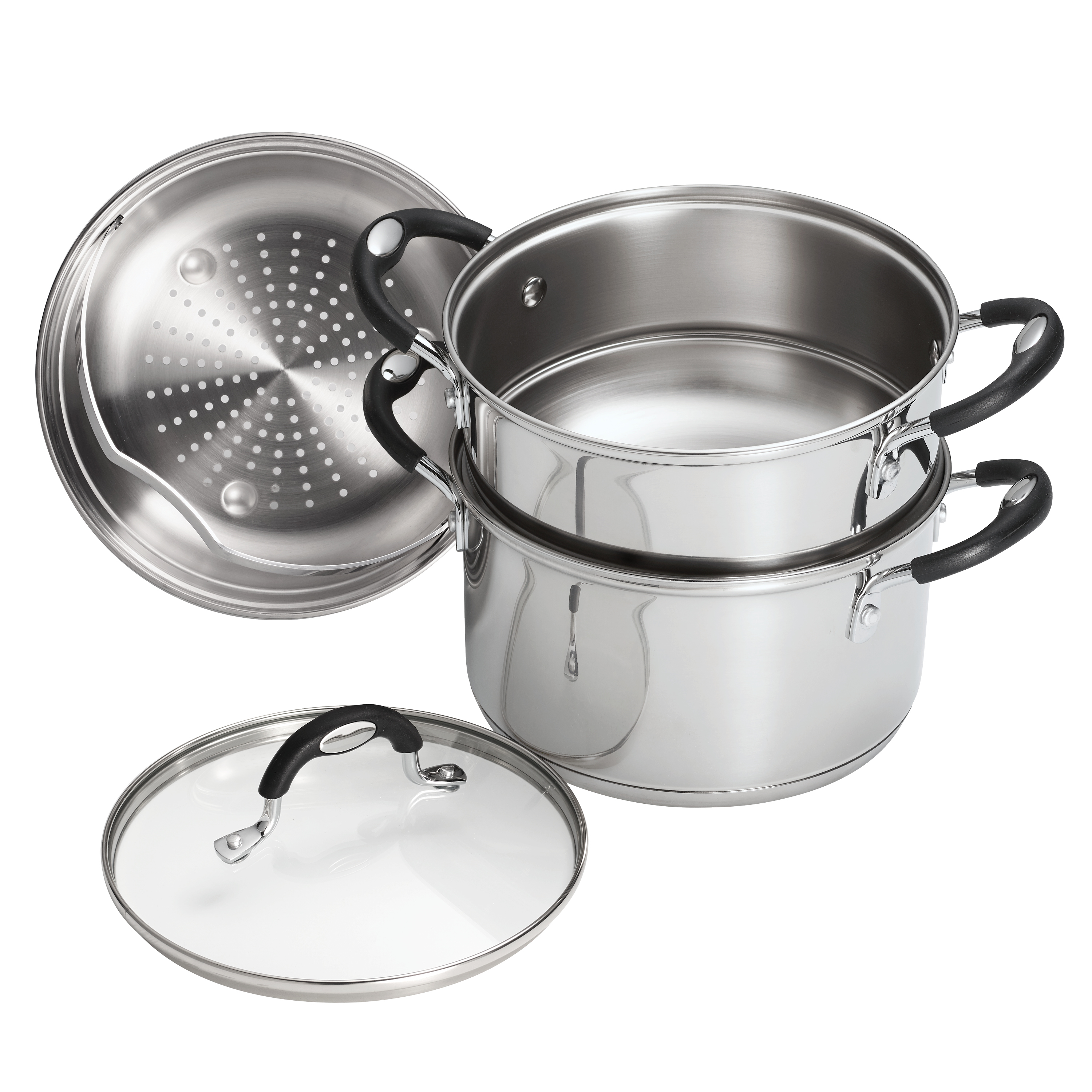Tramontina Stainless Steel 3 Quart Steamer & Double-Boiler, 4 Piece - image 1 of 11