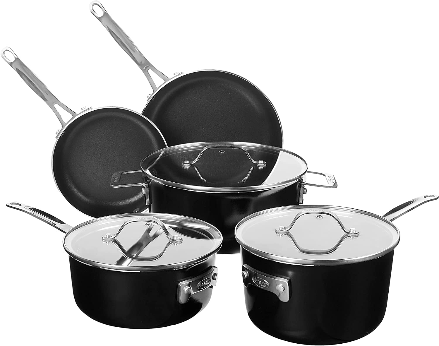 Tramontina Steel STACKMASTER Pots Stackable 10 Piece Cookware Set Ultra Nonstick Cast Texture