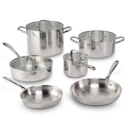 Tramontina Triverge 10 Piece Tri Ply Clad Stainless Steel Cookware Set, Induction Ready and Oven Safe