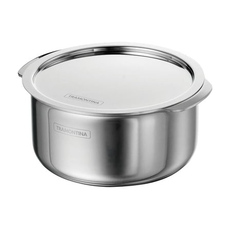 Tramontina Utsava 1.75-Quart Tri-Ply Clad Stainless Steel Tope/Patila with Lid - Induction & Oven Safe