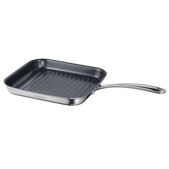Tramontina Utsava Tri-Ply Clad 10-Inch Grill Pan with Ceramic Interior – Induction-Ready