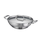 Tramontina Utsava Tri-Ply Clad 2.7 Qt Covered Kadai with Ceramic Interior   Induction-Ready