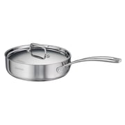 Tramontina Utsava Tri-Ply Clad 2.9 Qt Covered Deep Saut  Pan with Ceramic Interior   Induction-Ready