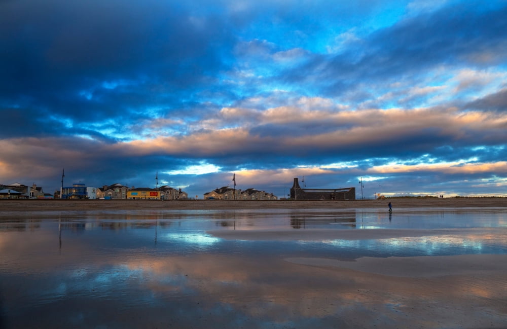 Tramore Beach at Sunset County Waterford Ireland Canvas Art - Panoramic Images (36 x 12)